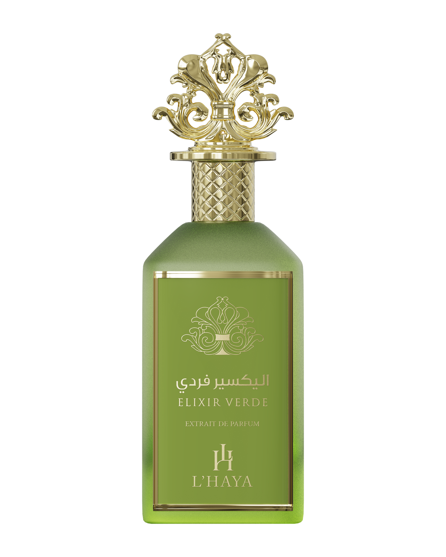 L'HAYA ELIXIR VERDE Extrait De Parfum Luxury Fragrance 100ml 3.4 oz Gold Crown