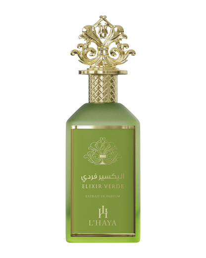 L'HAYA ELIXIR VERDE Extrait De Parfum Luxury Fragrance 100ml 3.4 oz Gold Crown