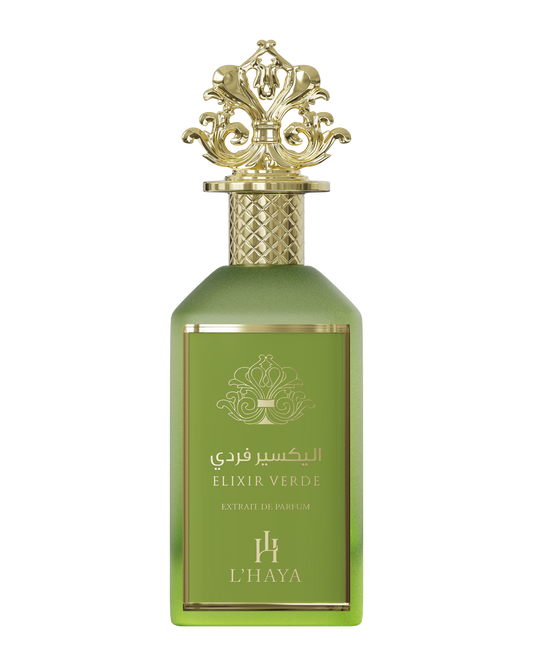 L'HAYA ELIXIR VERDE Extrait De Parfum Luxury Fragrance 100ml 3.4 oz Gold Crown