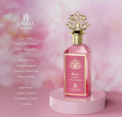 L'Haya Raaha Extrait de Parfum Luxury Fragrance 100ml 3.4 oz Gold Crown