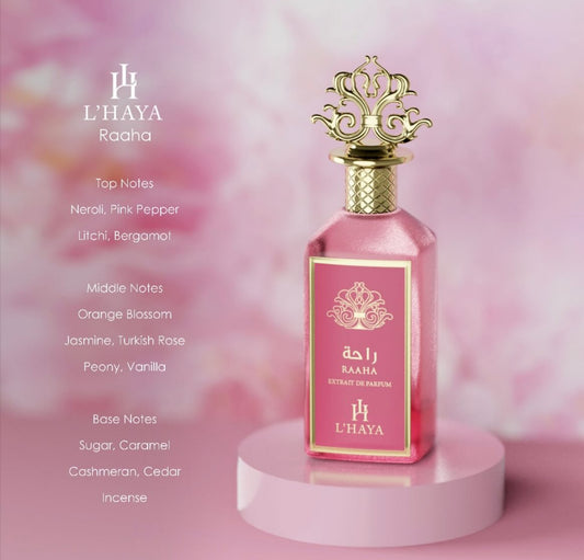 L'Haya Raaha Extrait de Parfum Luxury Fragrance 100ml 3.4 oz Gold Crown