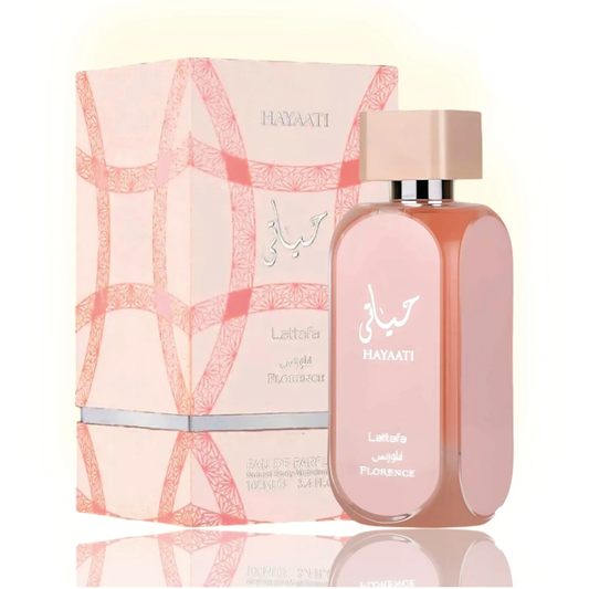 Hayaati Florence de Lattafa para mujer, 3.4 oz, Eau de Parfum