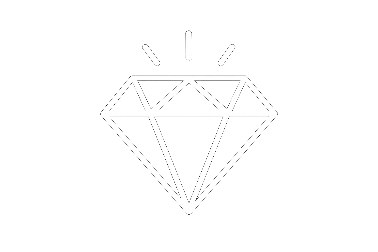 Icono sugerido: un diamante brillante. con lineas blancas y sin fondo